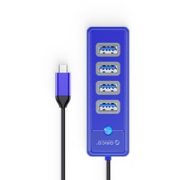Orico Hub USB-C 4x USB-A 3.1 niebieski