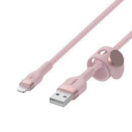 Belkin USB-A to LTG Braided silicone 3M Pink