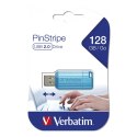Verbatim USB pendrive  USB 2.0, 128GB, Store,N,Go PinStripe, niebieski, 49461, do archiwizacji danych
