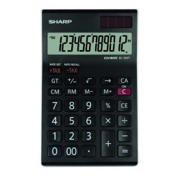 Sharp Kalkulator EL-124TWH, czarno-biały, biurkowy, 12 miejsc