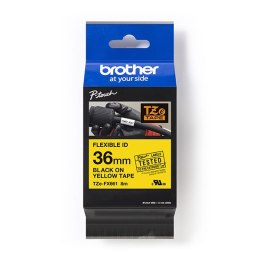 Brother oryginalny taśma do drukarek etykiet, Brother, TZE-FX661, czarny druk/żółty podkład, laminowane, 8m, 36mm, flexibilní