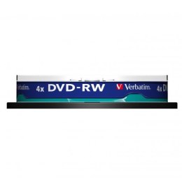 Verbatim DVD-RW, Matt Silver, 43552, 4.7GB, 4x, spindle, 10-pack, bez możliwości nadruku, 12cm, do archiwizacji danych