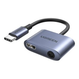 Adapter audio UGREEN CM231 USB-C do mini jack 3.5mm (szary)