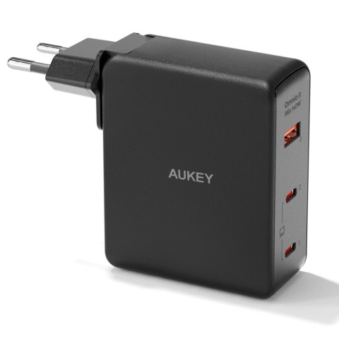 Aukey Ładowarka GaN, 2x USB-C, USB-A, QC, PD 140W