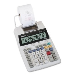Sharp Kalkulator EL-1750V, biała, biurkowy z drukarą, 12 miejsc, bez adaptera