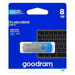 Goodram USB pendrive  USB 2.0, 8GB, UTS2, niebieski, UTS2-0080B0R11, USB A, z obrotową osłoną