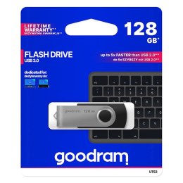 Goodram USB pendrive  USB 3.0, 128GB, UTS3, czarny, UTS3-1280K0R11, USB A, z obrotową osłoną