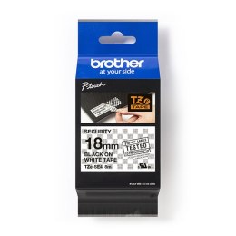 Brother oryginalny taśma do drukarek etykiet, Brother, TZE-SE4, czarny druk/biały podkład, laminowane, 8m, 18mm, uzupełniacz