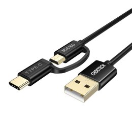Kabel USB 2w1 Choetech XAC-0012-102BK USB-C / Micro USB, (czarny)
