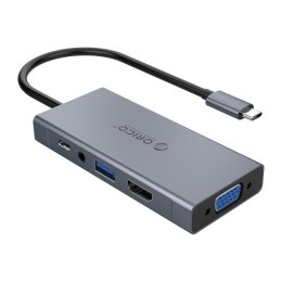 Orico Hub USB-C VGA, HDMI, audio, PD 60 W
