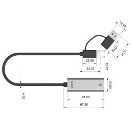 Unitek Adapter USB-A/C na RJ45 2.5 G Ethernet