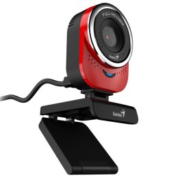 Genius kamera web Full HD QCam 6000, 1920x1080, USB 2.0, czerwona, Windows 7 a vyšší, FULL HD, 30 FPS