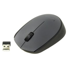 Logitech Mysz M170, 1000DPI, 2.4 [GHz], optyczna, 3kl., bezprzewodowa, szara, 1 szt AA, odbiorn nano USB, biurowy
