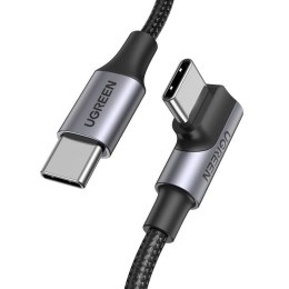 Kabel USB-C do USB-C, kątowy UGREEN US334 5A, PD 100W, 2m (czarny)