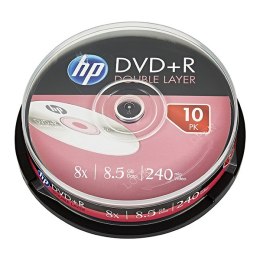HP DVD+R DL, Double Layer, DRE00060-3, 69309, 8.5GB, 8x, cake box, 10-pack, bez możliwości nadruku, 12cm, do archiwizacji danych