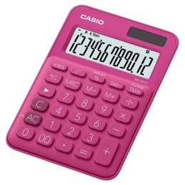 Casio Kalkulator MS 20 UC RD, ciemnoróżowy, 12 miejsc, podwójne zasilanie