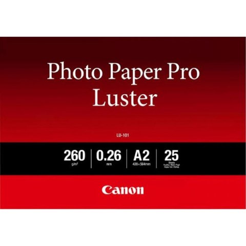 Canon LU-101 Photo Paper Pro Luster, foto papier, połysk, biały, A2, 16.54x23.39", 260 g/m2, 25 szt., 6211B026, atrament