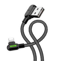 Kabel USB do Lightning kątowy Mcdodo CA-4671 LED, 1.2m (czarny)