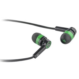 Defender Pulse 420, słuchawki z mikrofonem, bez regulacji głośności na przewodzie, czarno-zielona, douszne, 3.5 mm jack