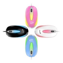 Genius Mysz DX-Mini, 1000DPI, optyczna, 3kl., przewodowa USB, biała, klasyczna, podświetlenie RGB