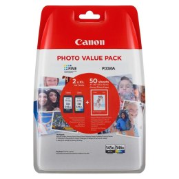 Canon oryginalny ink / tusz PG-545XL/CL-546XL photo value pack, black/color, 8286B007, Canon 2-pack + paper PIXMA MG2450, MG2555