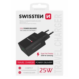 SWISSTEN Zasilacz / sieciowy adapter 25W, 1 port, USB-C, PPS