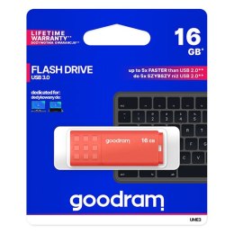 Goodram USB pendrive  USB 3.0, 16GB, UME3, pomarańczowy, UME3-0160O0R11, USB A, z osłoną