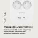 Belkin 2M, 8-portowa listwa + 1xUSB-A 1xUSB-C 900J