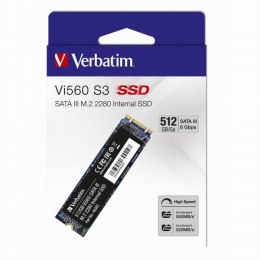 Dysk SSD wewnętrzny Verbatim wewnętrzny M.2 SATA III, 512GB, GB, Vi560, 49363, 560 MB/s-R, 520 MB/s-W