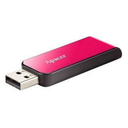 Apacer USB pendrive USB 2.0, 32GB, AH334, różowy, AP32GAH334P-1, USB A, z wysuwanym złączem