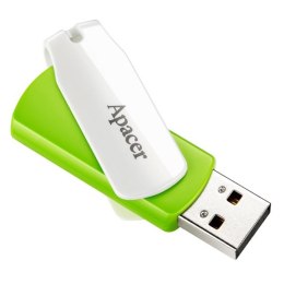 Apacer USB pendrive USB 2.0, 32GB, AH335, zielony, AP32GAH335G-1, USB A, z obrotową osłoną