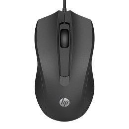 HP Mysz 100, 1600DPI, optyczna, 3kl., przewodowa USB, czarna, 1 szt Windows 7,8,10, Mac 10.1 i wyższe