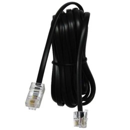 Kabel telefoniczny 4-żyłowy, RJ11 M - RJ45 M, 10 m, płaski, czarny, do ADSL modem economy