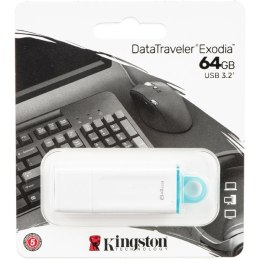 Kingston USB pendrive USB 3.0, 64GB, DataTraveler Exodia, białe, KC-U2G64-5R, USB A, z osłoną