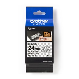 Brother oryginalny taśma do drukarek etykiet, Brother, TZE-SE5, czarny druk/biały podkład, laminowane, 8m, 24mm, uzupełniacz