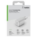 Belkin 65W PD PPS Dual USB-C GaN Charger White