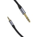 Kabel audio 3,5mm TRS męski do 6,35mm męski 5m Vention BAUHJ Szary