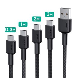Aukey Kable USB-A - USB-C, 5 Gbps, QC 60W, 4 szt.
