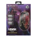 Defender Mysz Venom GM-640L, 3200DPI, optyczna, 8kl., przewodowa USB, czarna, do gry, podświetlona
