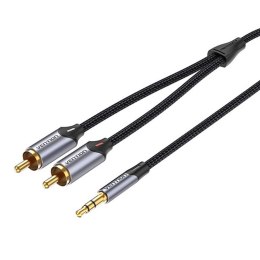 Kabel 2x RCA (Cinch) jack do 3.5mm Vention BCNBL 10m (szary)