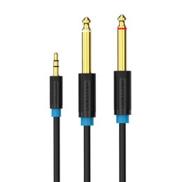 Kabel audio Vention BACBJ męski TRS 3,5mm na 2x męski kabel audio 6,35mm 5m czarny