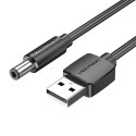 Kabel zasilający USB do DC 5,5mm 0,5m Vention CEYBD czarny