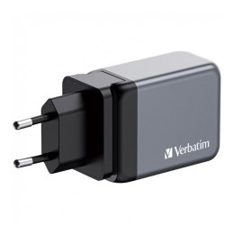 Ładowarka Verbatim GNC-65, GaN 65W, 2 x USB-CR PD 65 W / 1 x USB-A QCwymienne końcówki C,G,A