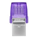 Kingston USB pendrive OTG, USB 3.0, 256GB, Data Traveler microDuo3 G2, srebrno-fioletowy, DTDUO3CG3/256GB, USB A / USB C