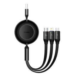 Kabel USB 3w1 Baseus Bright Mirror 3, micro USB / Lightning / USB-C, 66W / 2A, 1.1m (czarny)