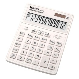 Eleven Kalkulator SDC444XRWHE, biała, biurkowy, 12 miejsc, podwójne zasilanie