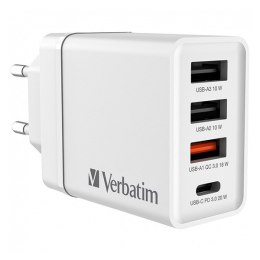 Verbatim Zasilacz / sieciowy adapter 30W, 4-portowy, 1x USB-C