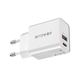Ładowarka sieciowa Blitzwolf BW-S20, USB, USB-C, 20W (biała)