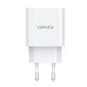 Ładowarka sieciowa Vipfan E04, USB-C, 20W, QC 3.0 + kabel USB-C (biała)