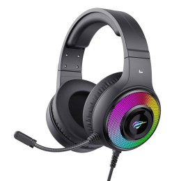 Słuchawki gamingowe Havit H2042d RGB (czarne) na kablu z mikrofonem